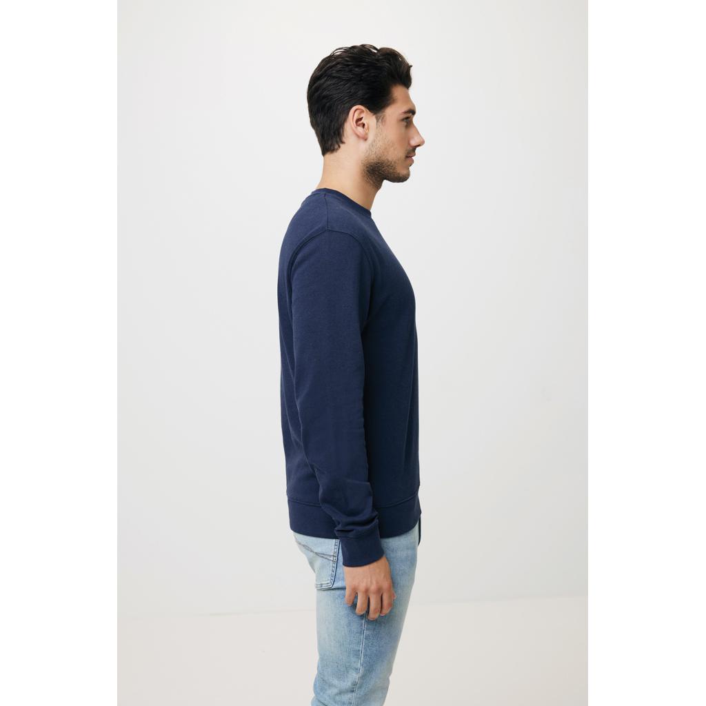 Pulover cu guler rotund din bumbac reciclat Iqoniq Zion navy S