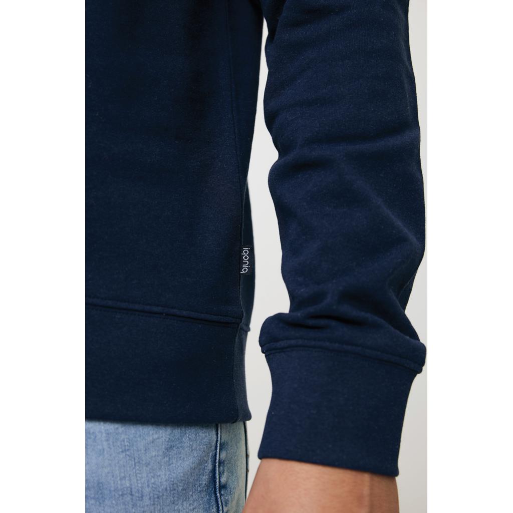 Pulover cu guler rotund din bumbac reciclat Iqoniq Zion navy S