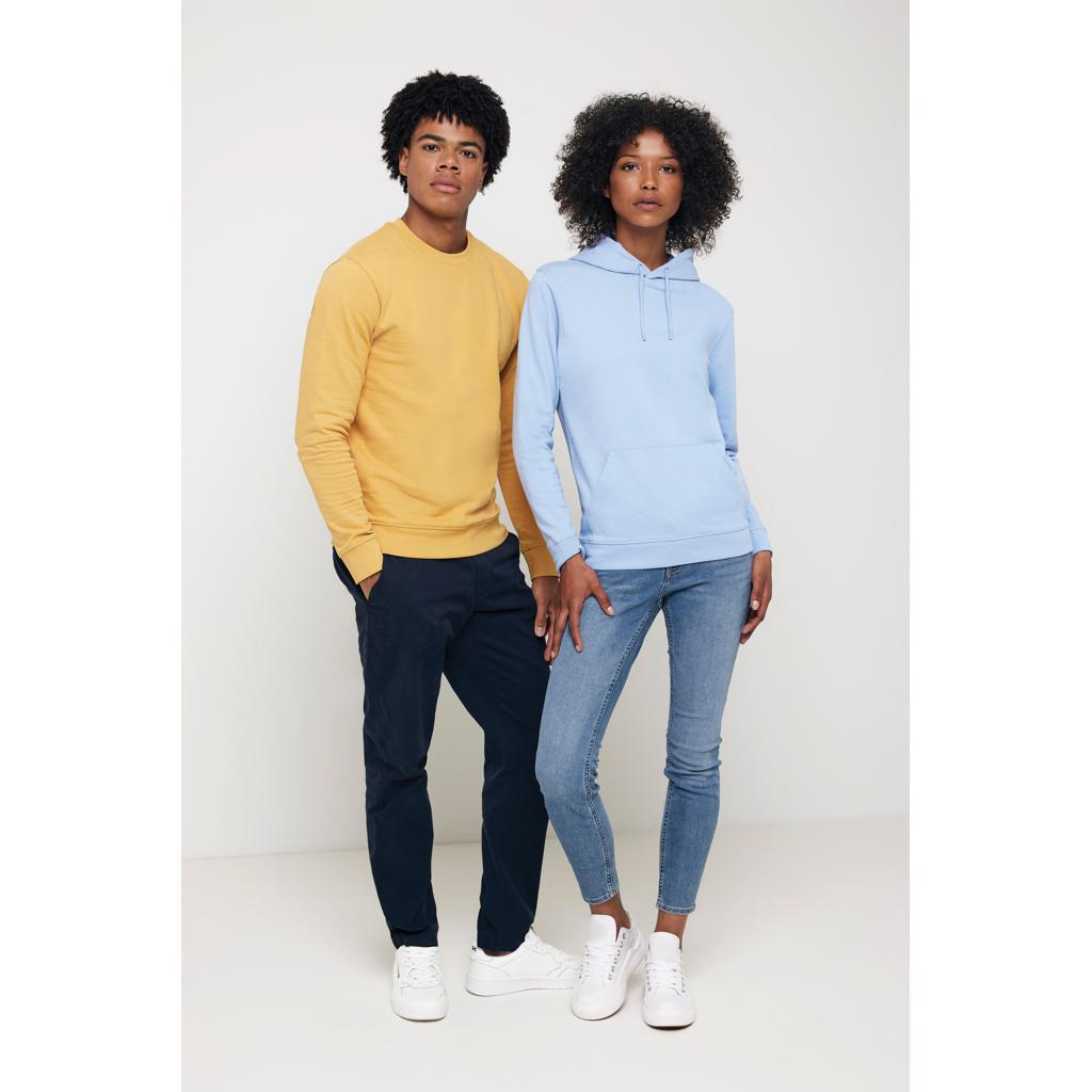 Pulover cu guler rotund din bumbac reciclat Iqoniq Zion ochre yellow M