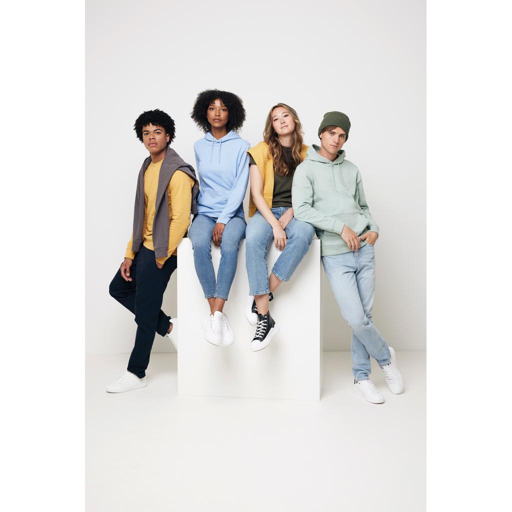 Pulover cu guler rotund din bumbac reciclat Iqoniq Zion ochre yellow M