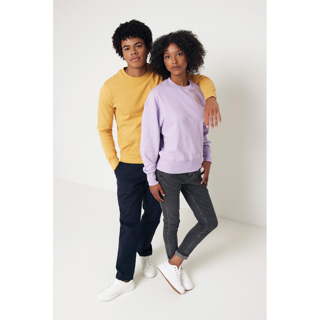 Pulover cu guler rotund din bumbac reciclat Iqoniq Zion ochre yellow M