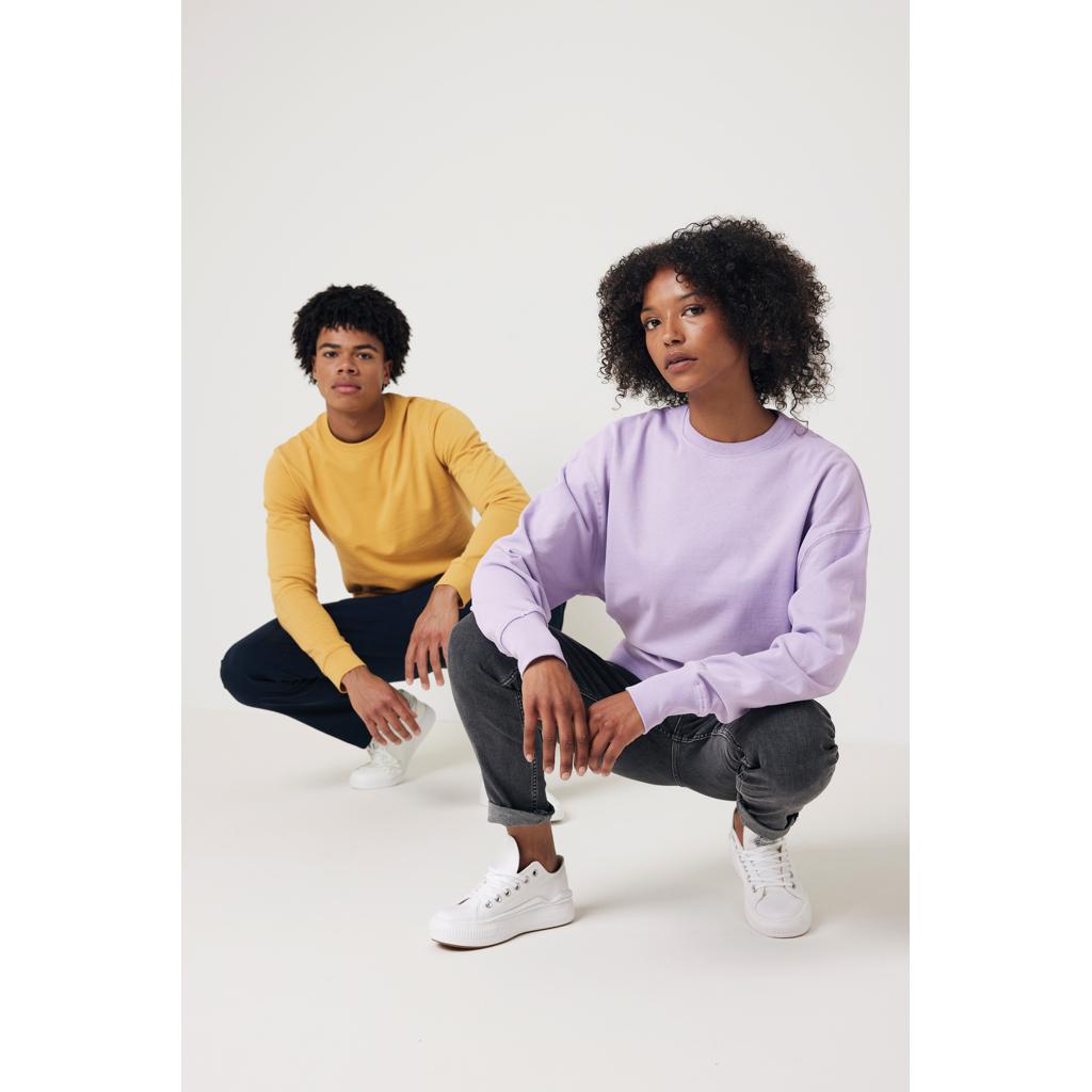 Pulover cu guler rotund din bumbac reciclat Iqoniq Zion ochre yellow L