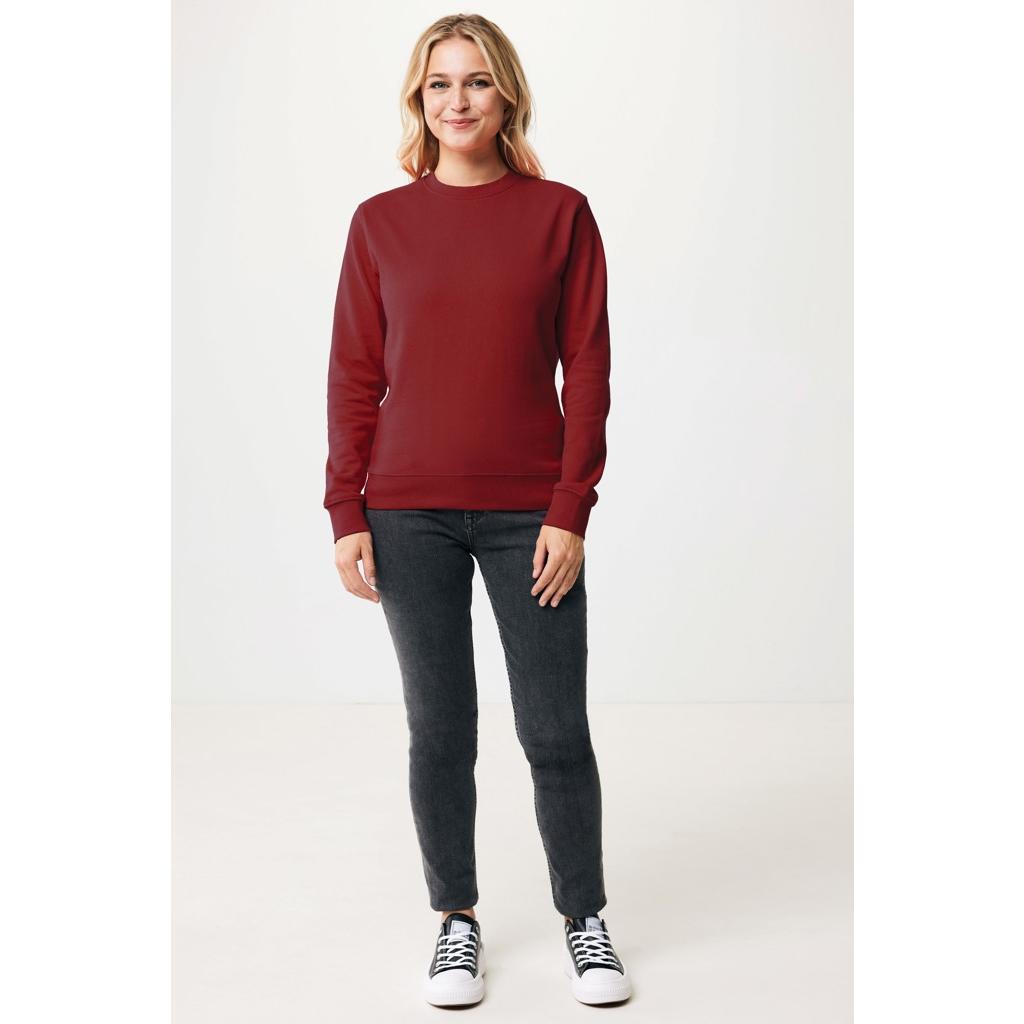 Pulover cu guler rotund din bumbac reciclat Iqoniq Zion burgundy M