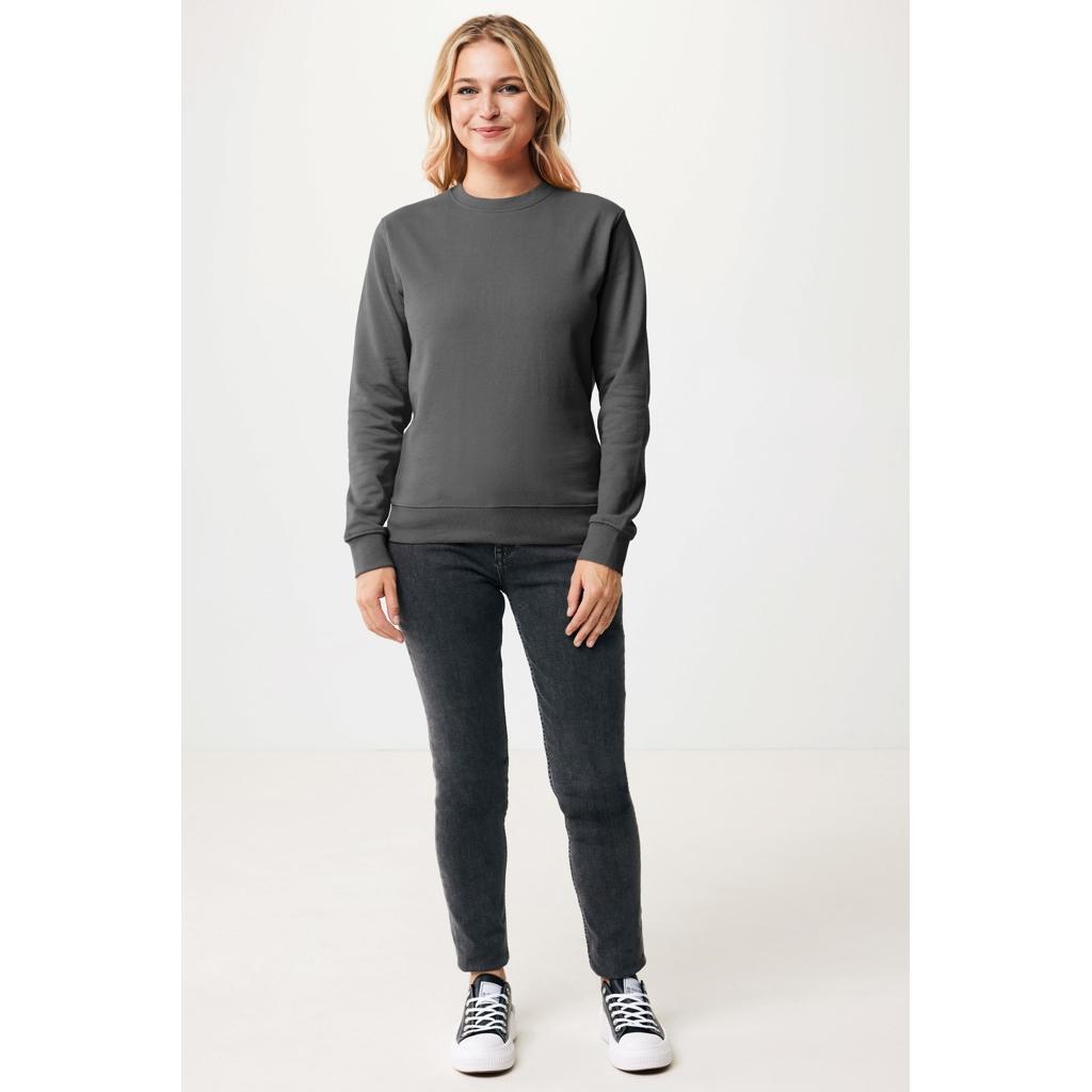 Pulover cu guler rotund din bumbac reciclat Iqoniq Zion anthracite 2XS