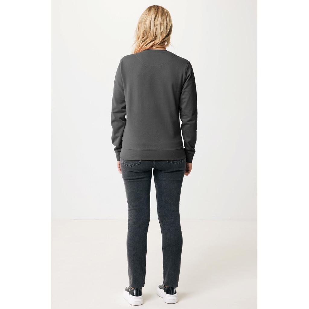 Pulover cu guler rotund din bumbac reciclat Iqoniq Zion anthracite 2XS