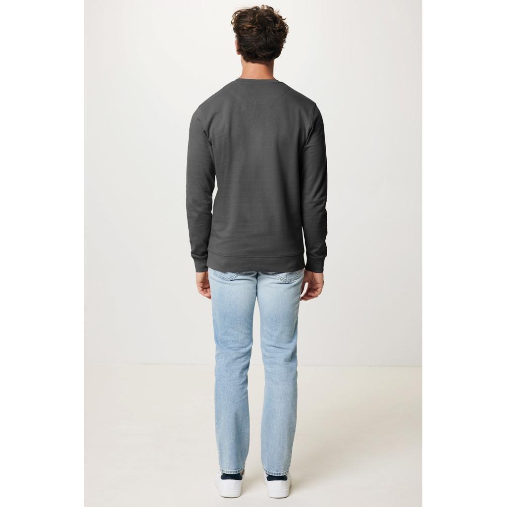 Pulover cu guler rotund din bumbac reciclat Iqoniq Zion anthracite 2XS