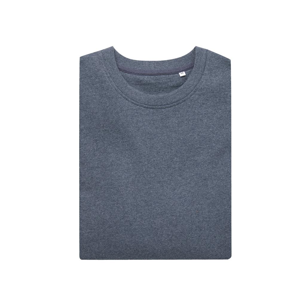 Pulover cu guler rotund din bumbac reciclat, necolorat Iqoniq Denali  navy 2XS