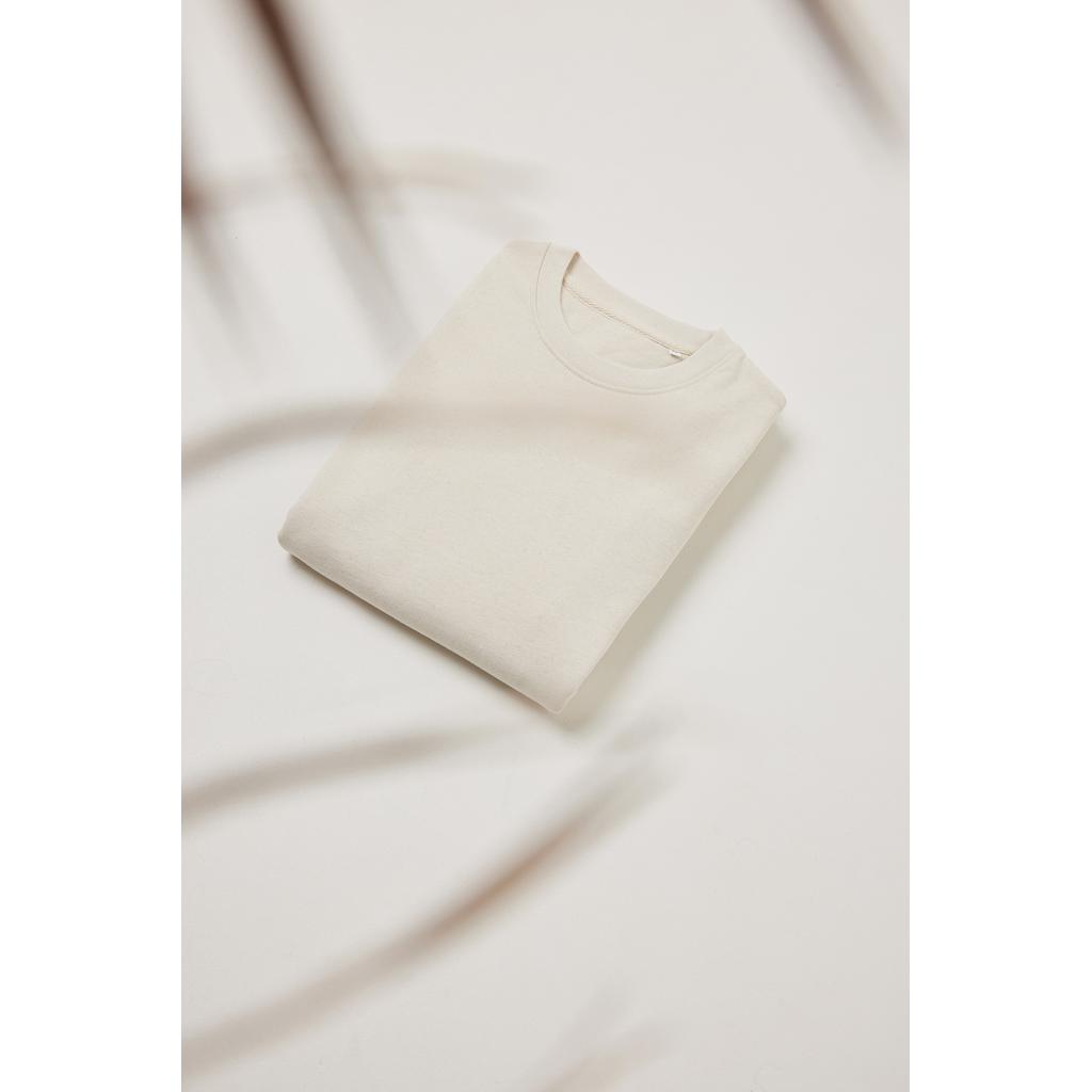 Pulover cu guler rotund din bumbac reciclat, necolorat Iqoniq Denali  natural raw 2XS
