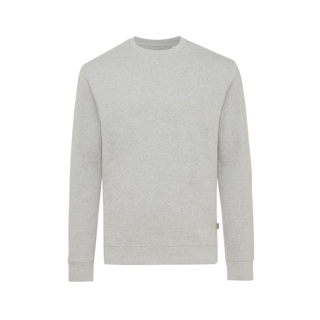 Pulover cu guler rotund din bumbac reciclat, necolorat Iqoniq Denali  heather grey 4XL