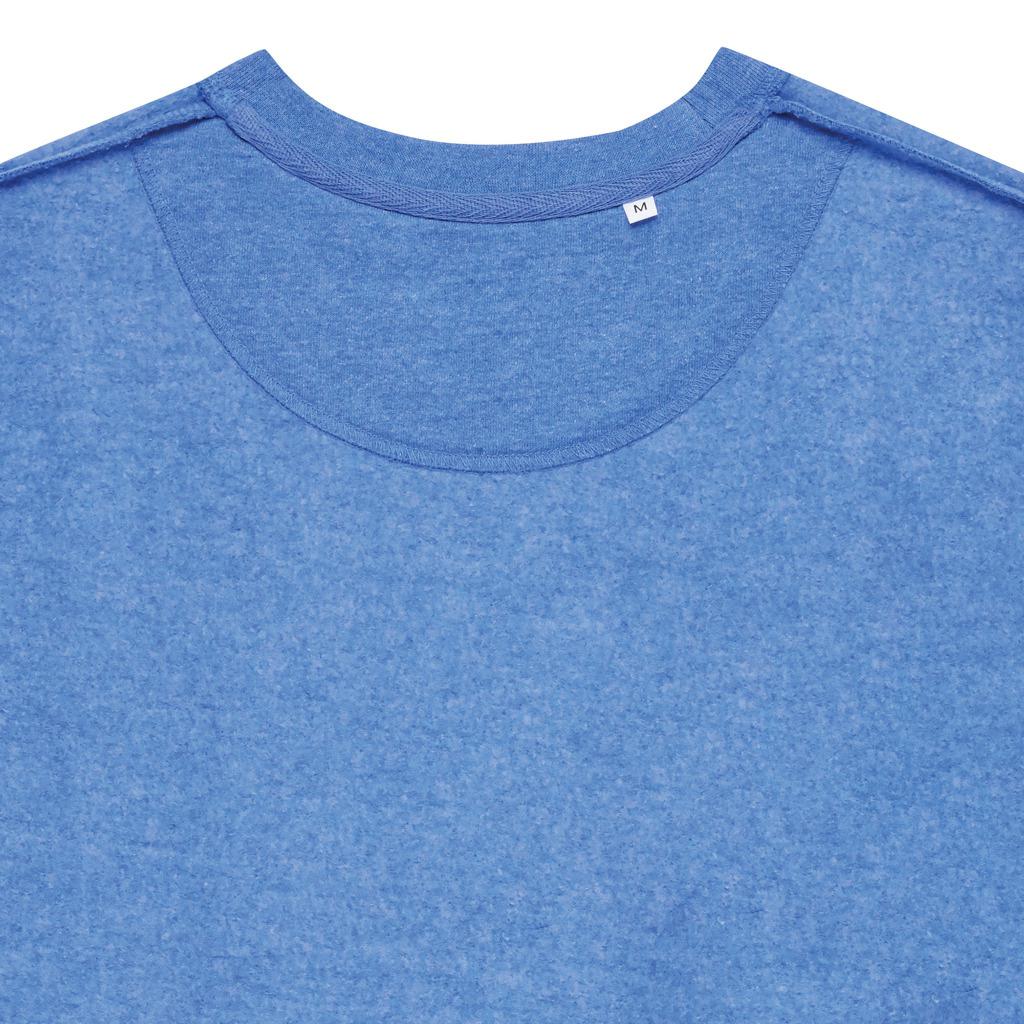 Pulover cu guler rotund din bumbac reciclat, necolorat Iqoniq Denali  heather blue L
