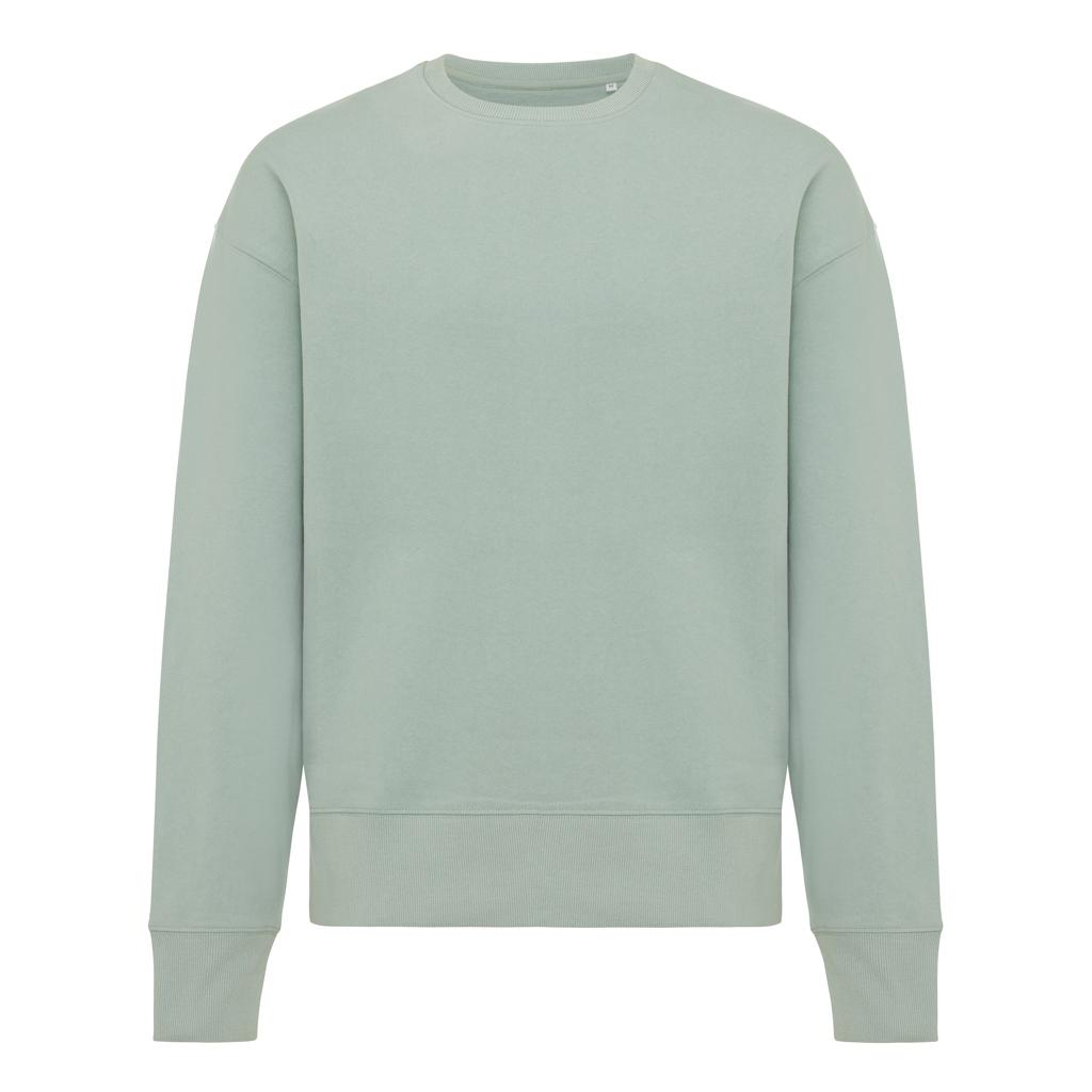 Pulover relaxat cu guler rotund  din bumbac reciclat Iqoniq Kruger iceberg green M