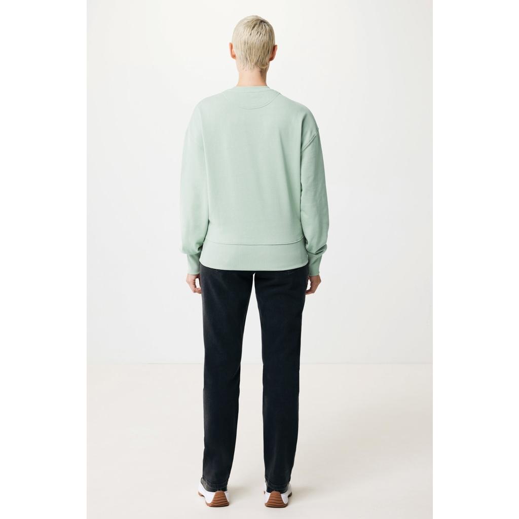 Pulover relaxat cu guler rotund  din bumbac reciclat Iqoniq Kruger iceberg green 2XS