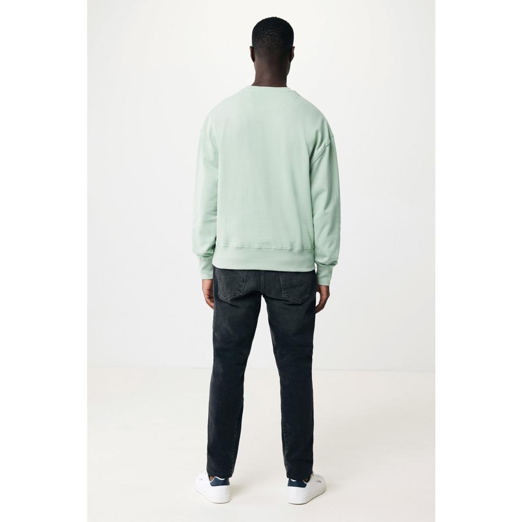 Pulover relaxat cu guler rotund  din bumbac reciclat Iqoniq Kruger iceberg green 2XS
