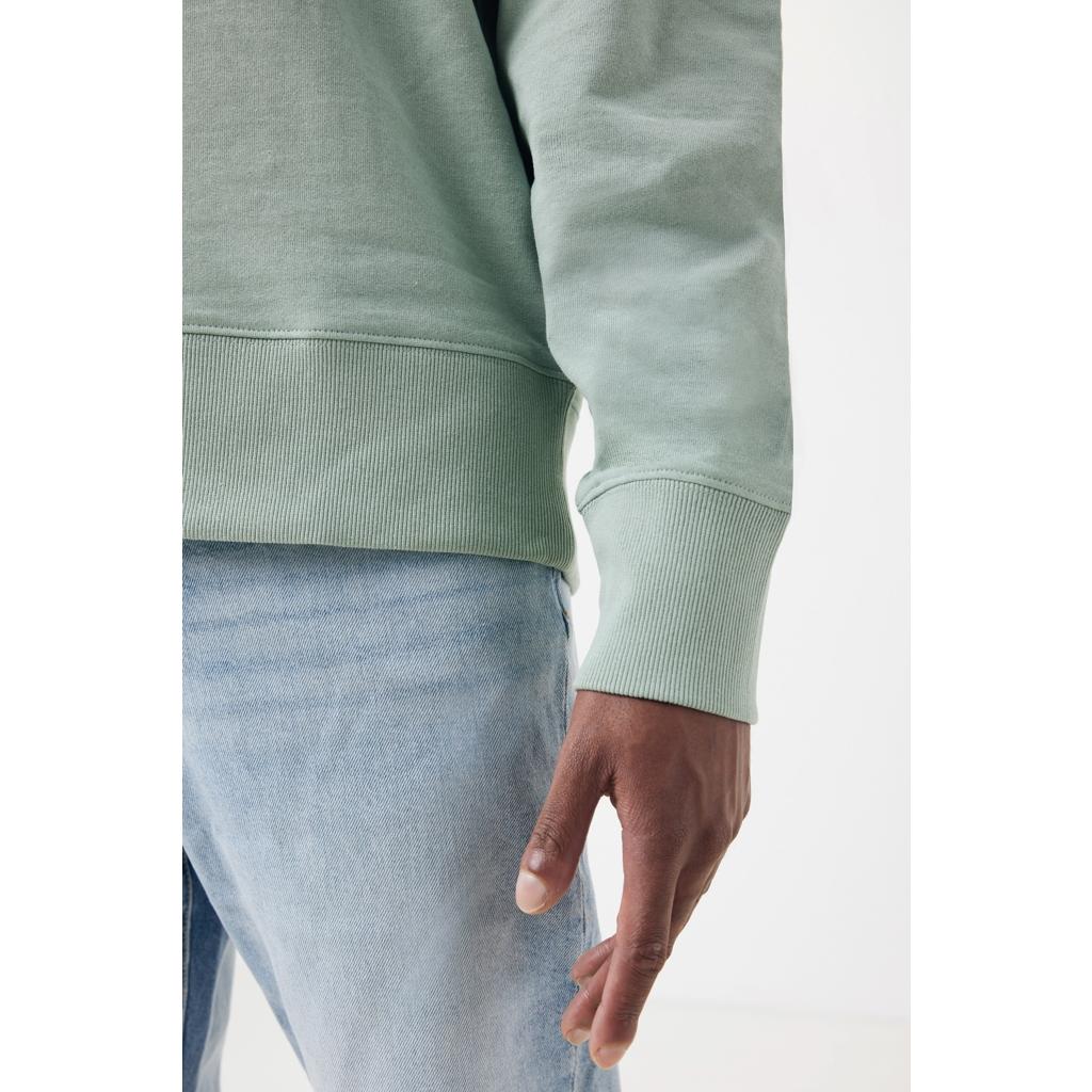 Pulover relaxat cu guler rotund  din bumbac reciclat Iqoniq Kruger iceberg green 2XS