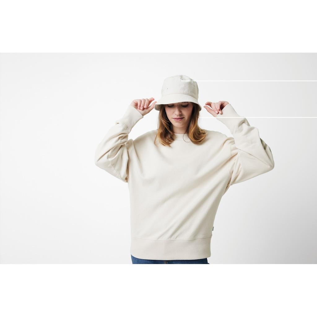 Pulover relaxat cu guler rotund  din bumbac reciclat Iqoniq Kruger natural raw L