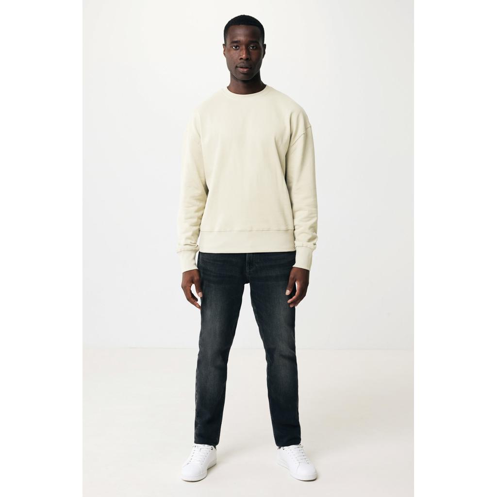 Pulover relaxat cu guler rotund  din bumbac reciclat Iqoniq Kruger natural raw XXL