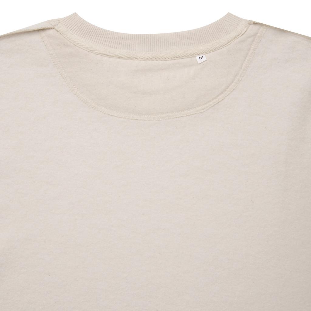 Pulover relaxat cu guler rotund  din bumbac reciclat Iqoniq Kruger natural raw XXL