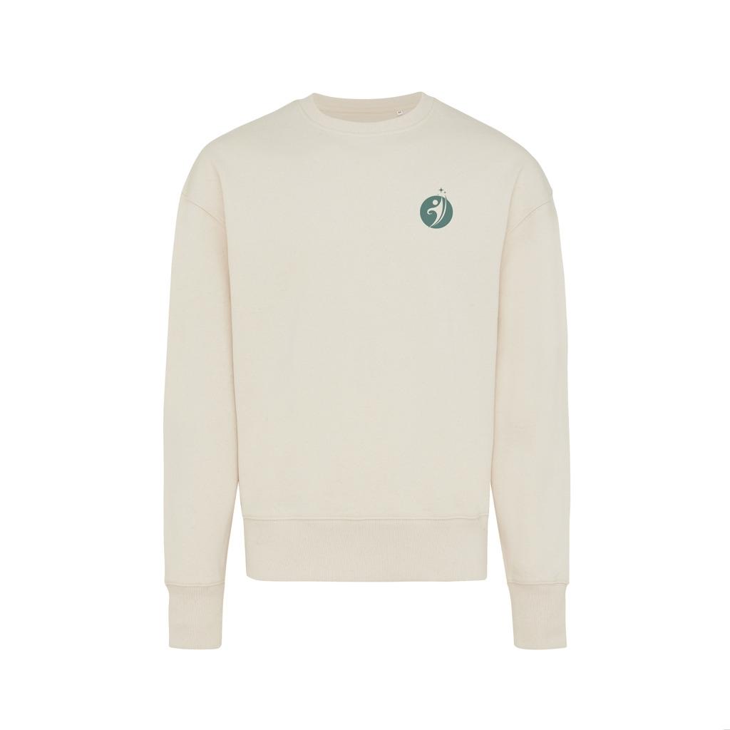 Pulover relaxat cu guler rotund  din bumbac reciclat Iqoniq Kruger natural raw XXL