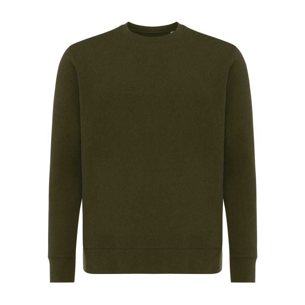 Pulover ușor cu guler rotund  din bumbac reciclat Iqoniq Etosha green 3XL