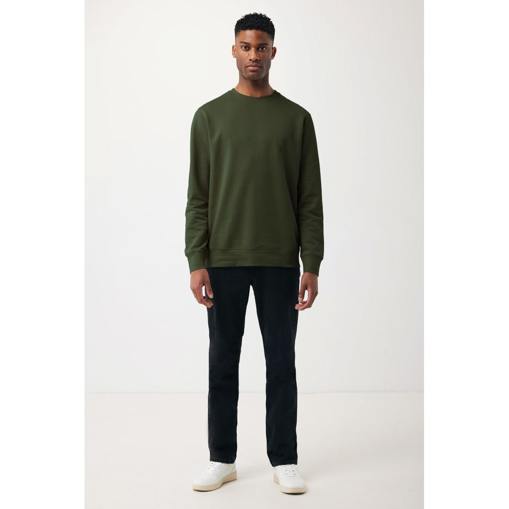 Pulover ușor cu guler rotund  din bumbac reciclat Iqoniq Etosha green 3XL