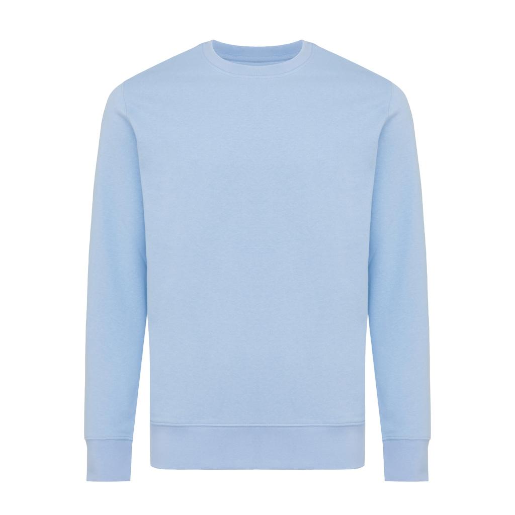 Pulover ușor cu guler rotund  din bumbac reciclat Iqoniq Etosha sky blue