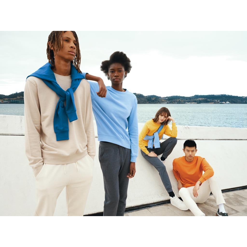 Pulover ușor cu guler rotund  din bumbac reciclat Iqoniq Etosha sky blue L