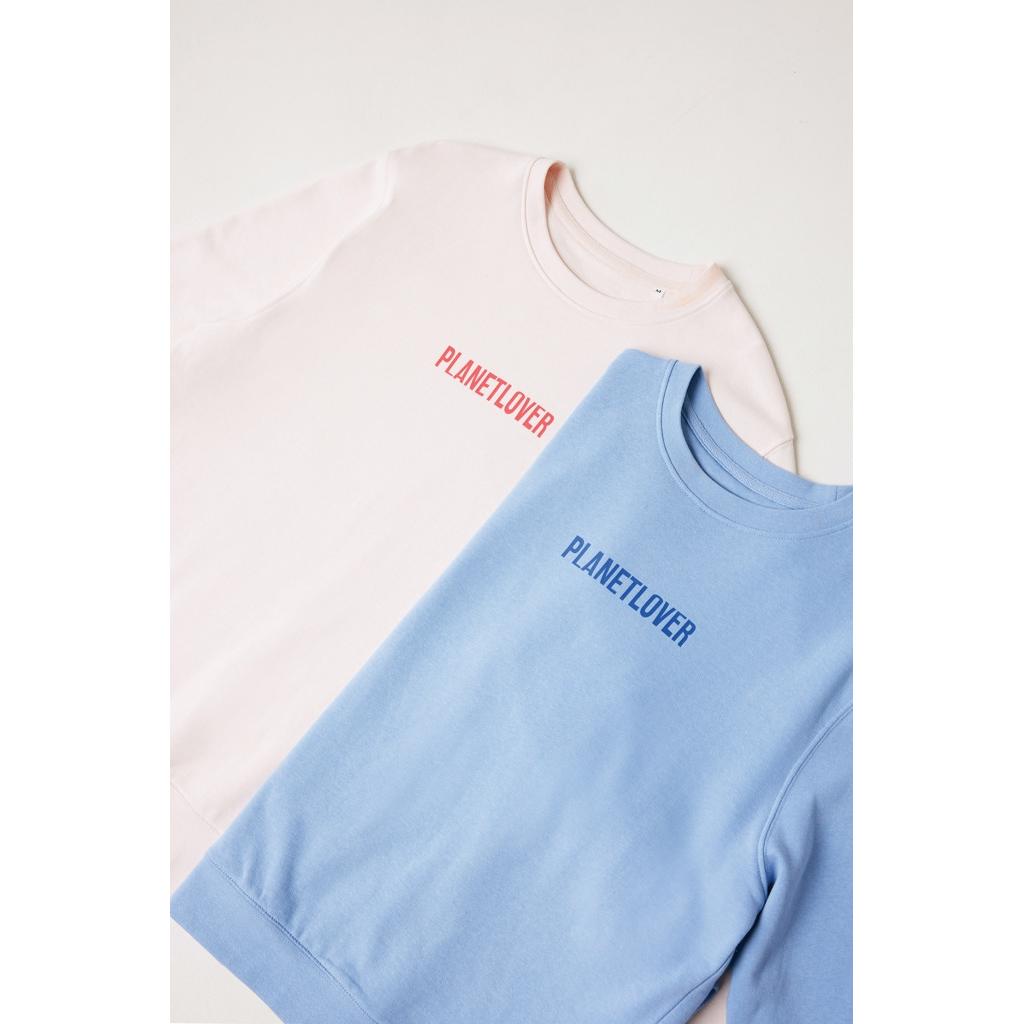 Pulover ușor cu guler rotund  din bumbac reciclat Iqoniq Etosha sky blue L