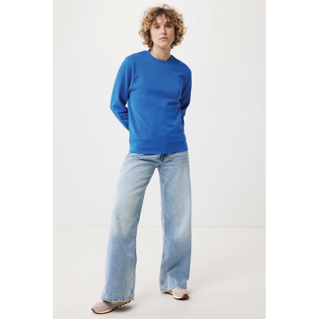 Pulover ușor cu guler rotund  din bumbac reciclat Iqoniq Etosha royal blue S