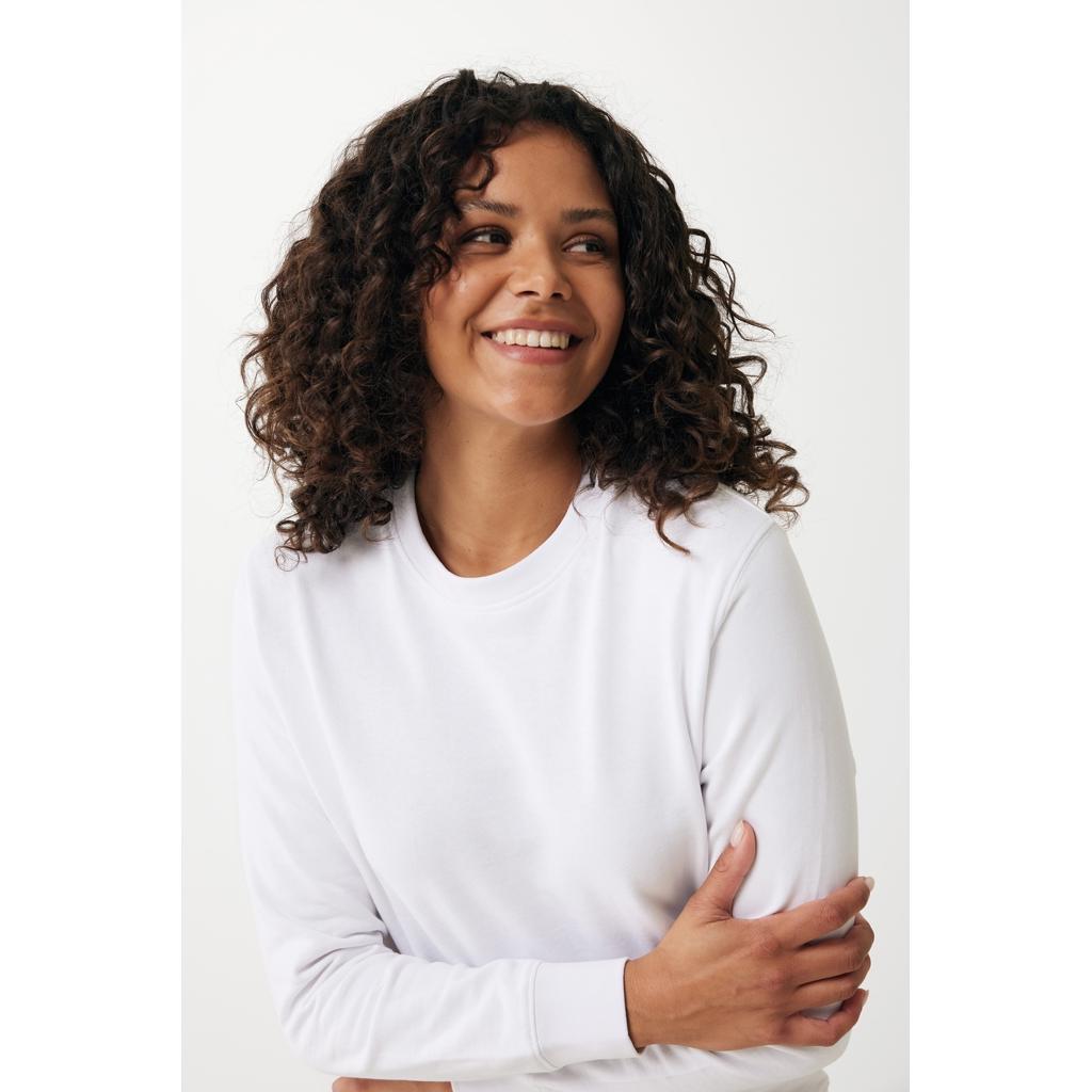 Pulover ușor cu guler rotund  din bumbac reciclat Iqoniq Etosha transparent XL