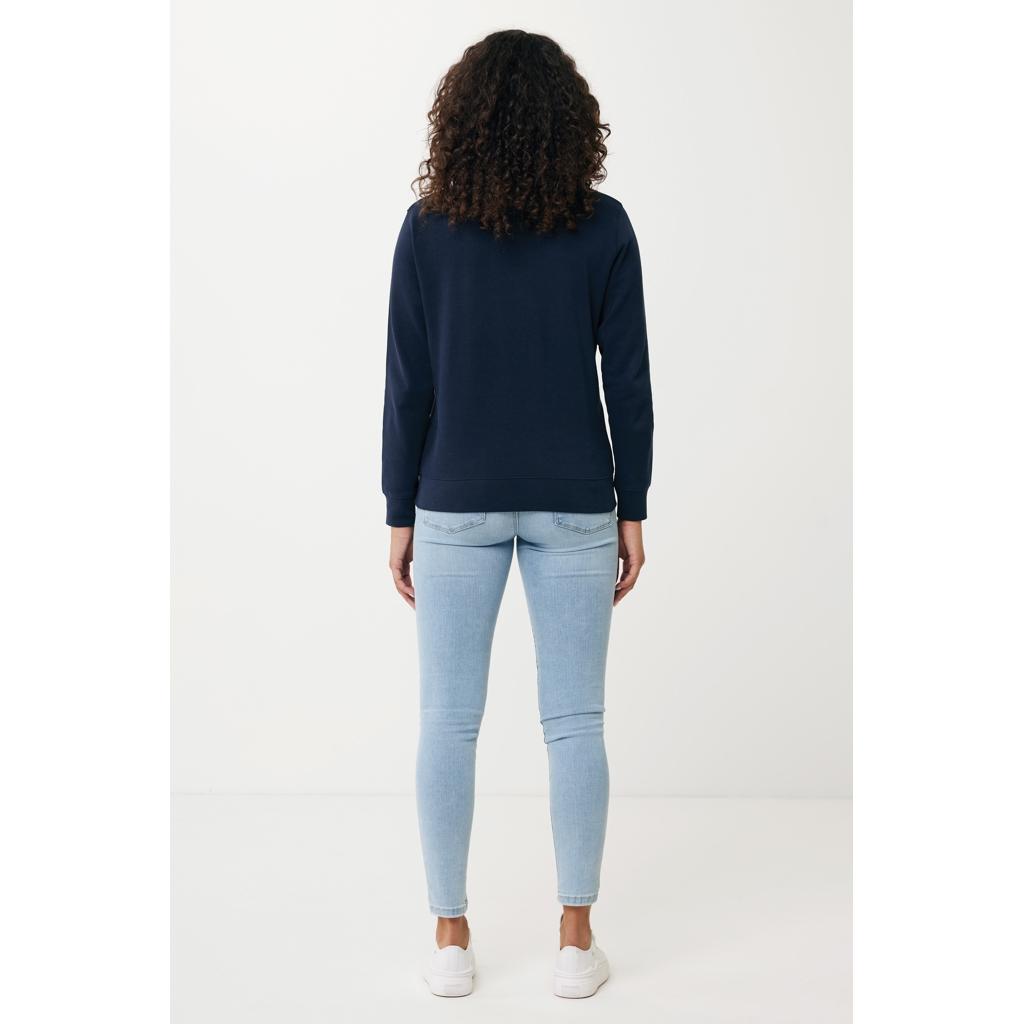 Pulover ușor cu guler rotund  din bumbac reciclat Iqoniq Etosha navy 5XL