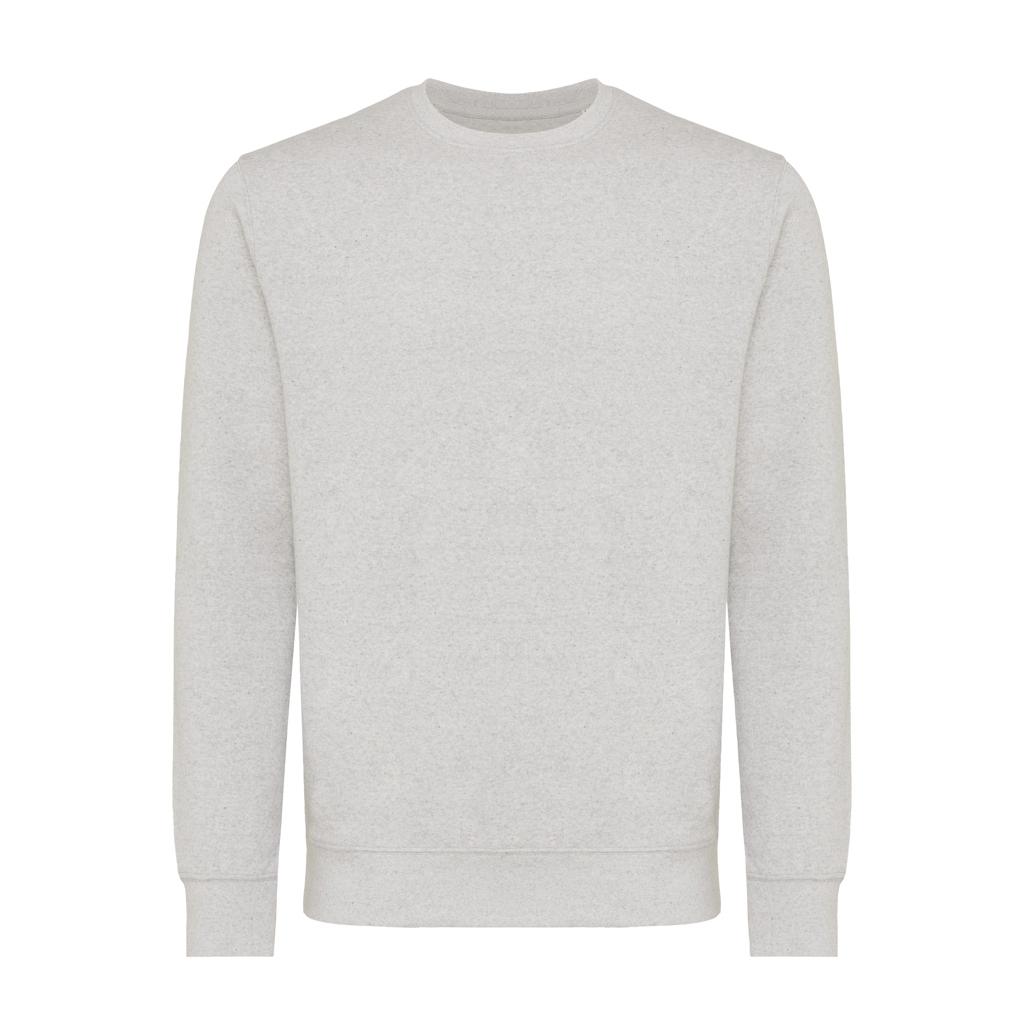 Pulover ușor cu guler rotund  din bumbac reciclat Iqoniq Etosha light heather grey 2XS