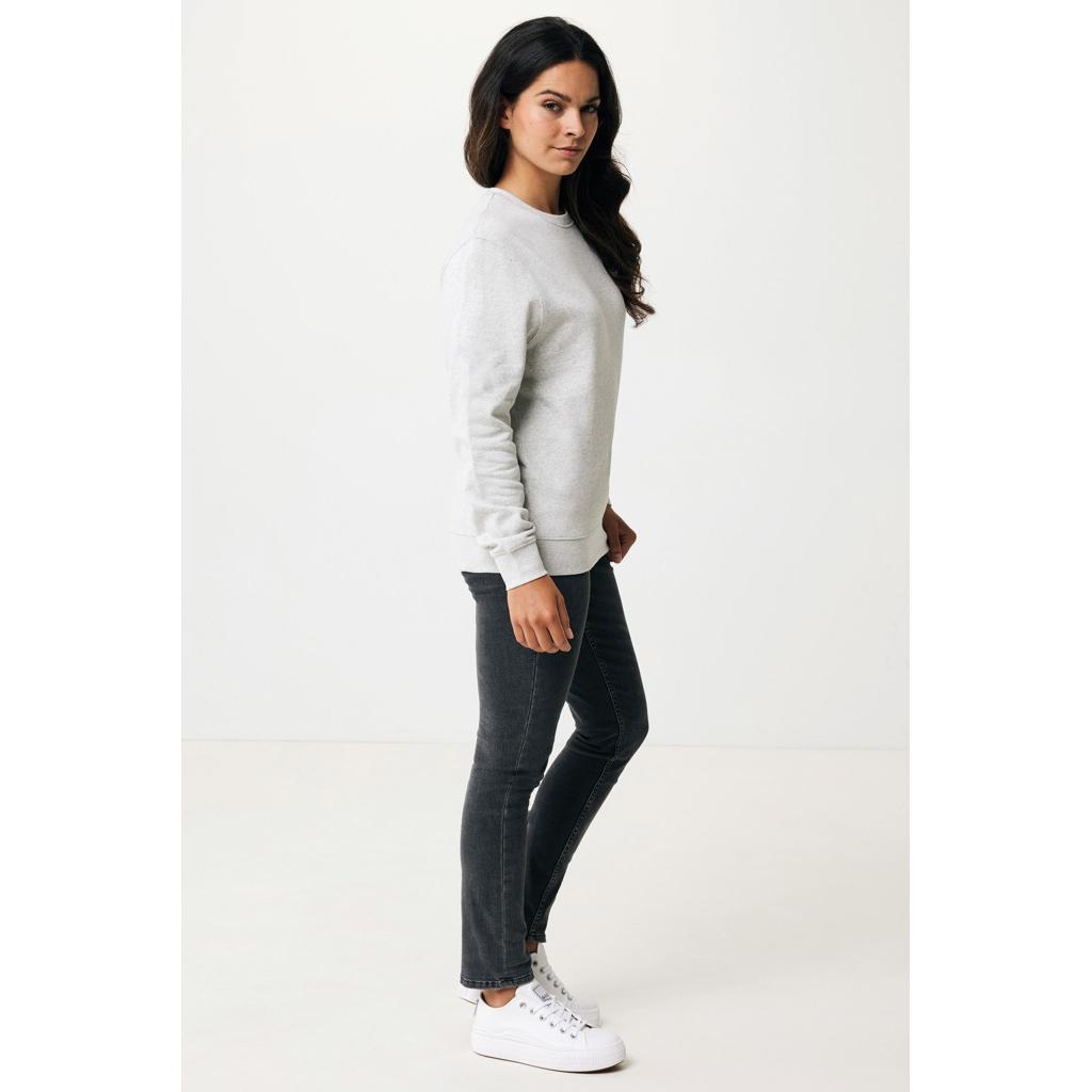 Pulover ușor cu guler rotund  din bumbac reciclat Iqoniq Etosha light heather grey S