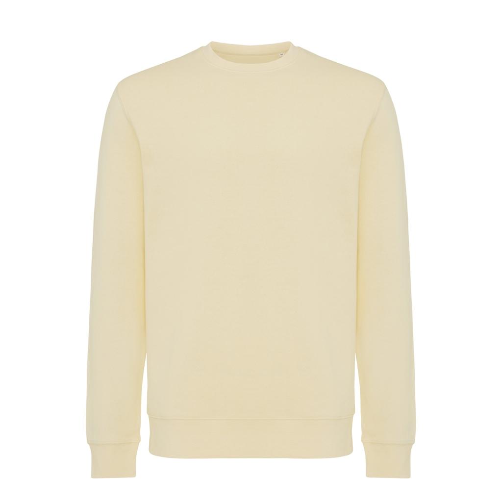 Pulover ușor cu guler rotund  din bumbac reciclat Iqoniq Etosha cream yellow 2XS
