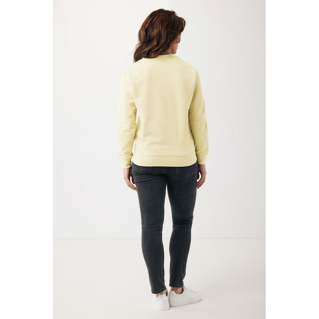 Pulover ușor cu guler rotund  din bumbac reciclat Iqoniq Etosha cream yellow XS