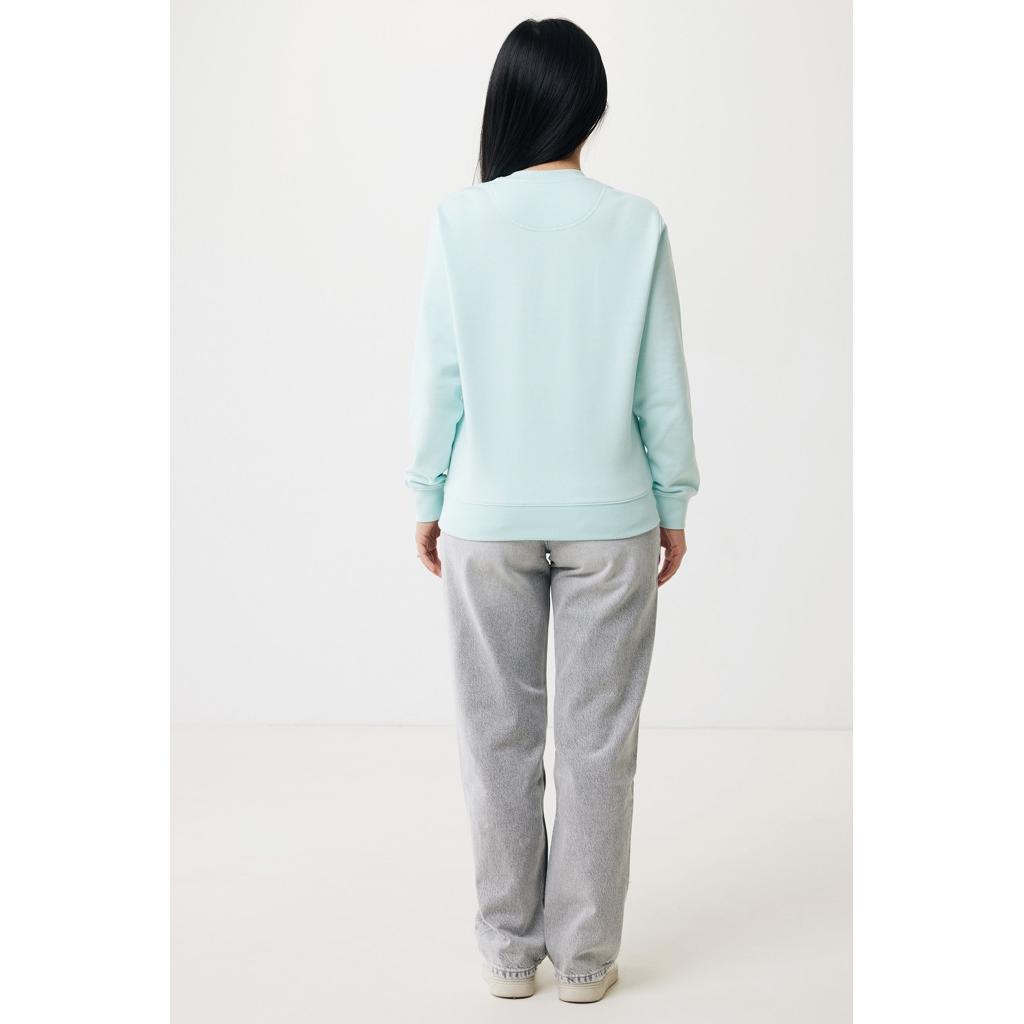 Pulover ușor cu guler rotund  din bumbac reciclat Iqoniq Etosha crushed mint 2XS