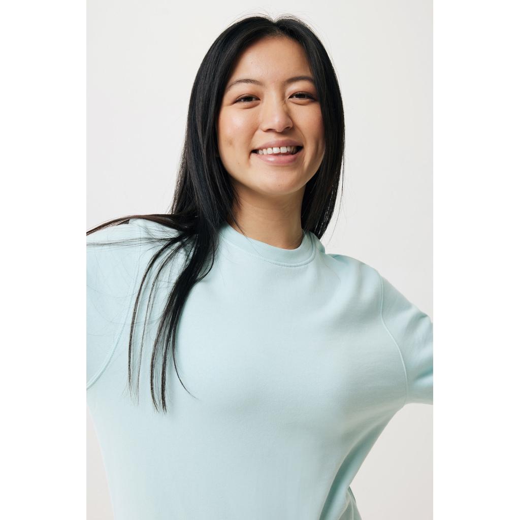 Pulover ușor cu guler rotund  din bumbac reciclat Iqoniq Etosha crushed mint 2XS