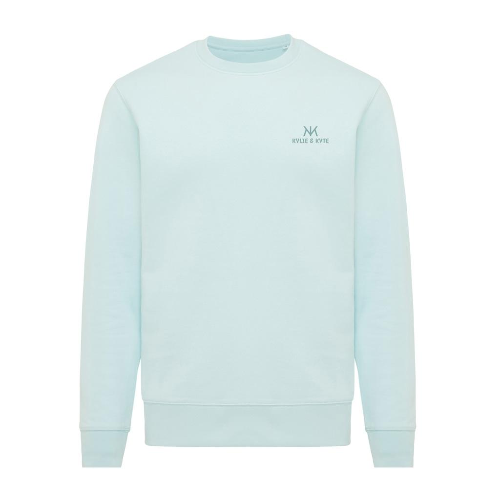 Pulover ușor cu guler rotund  din bumbac reciclat Iqoniq Etosha crushed mint 2XS