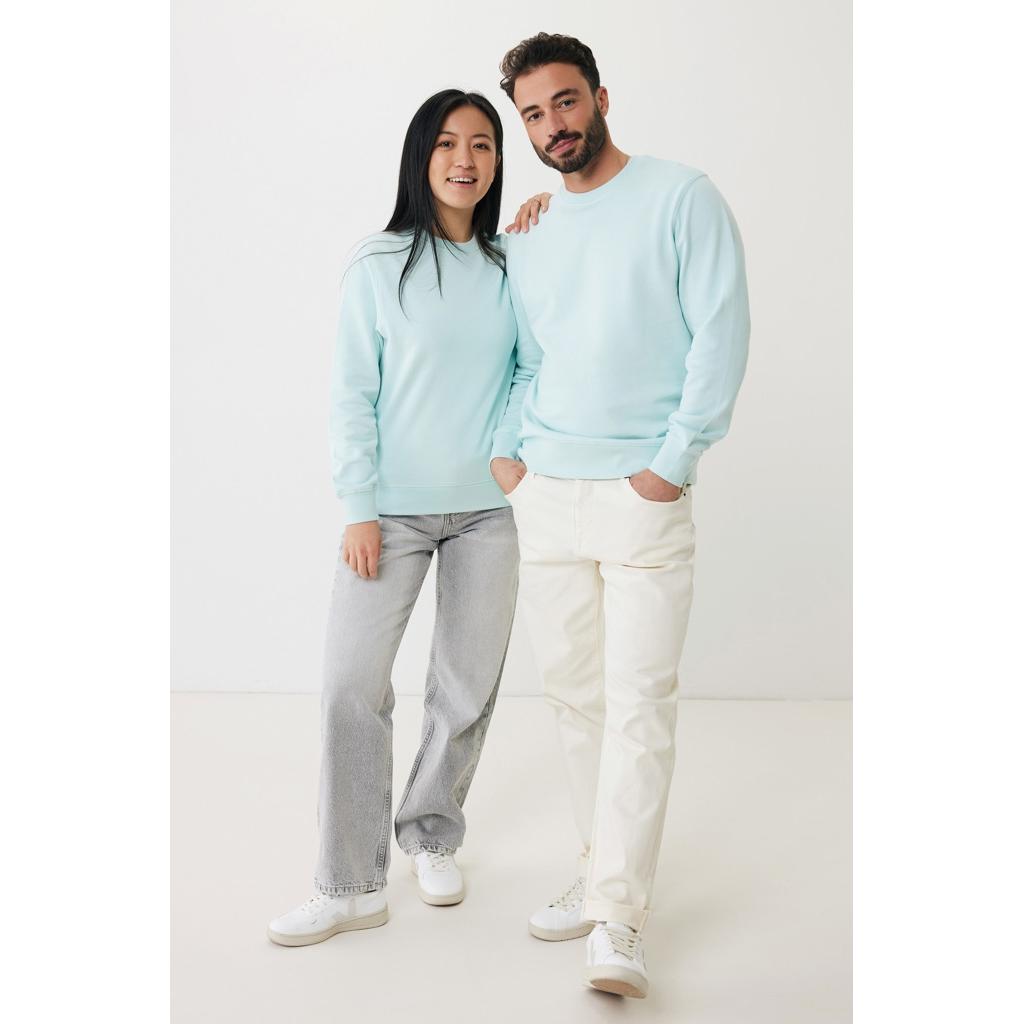 Pulover ușor cu guler rotund  din bumbac reciclat Iqoniq Etosha crushed mint 2XS