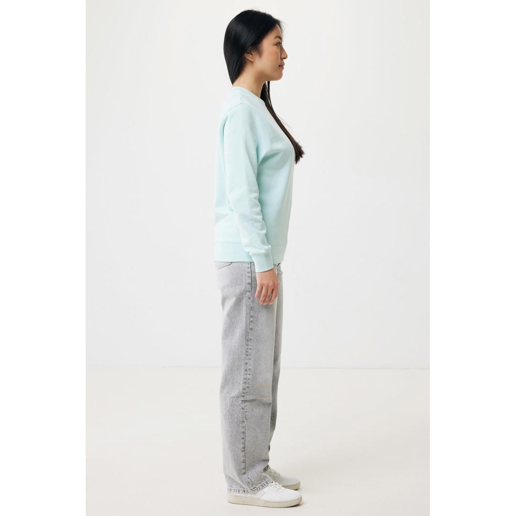 Pulover ușor cu guler rotund  din bumbac reciclat Iqoniq Etosha crushed mint 2XS