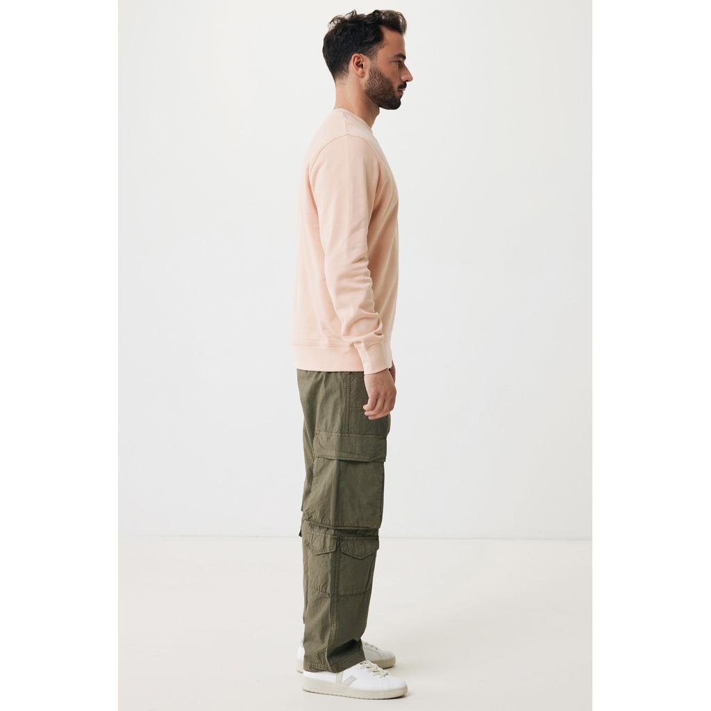 Pulover ușor cu guler rotund  din bumbac reciclat Iqoniq Etosha peach nectar S