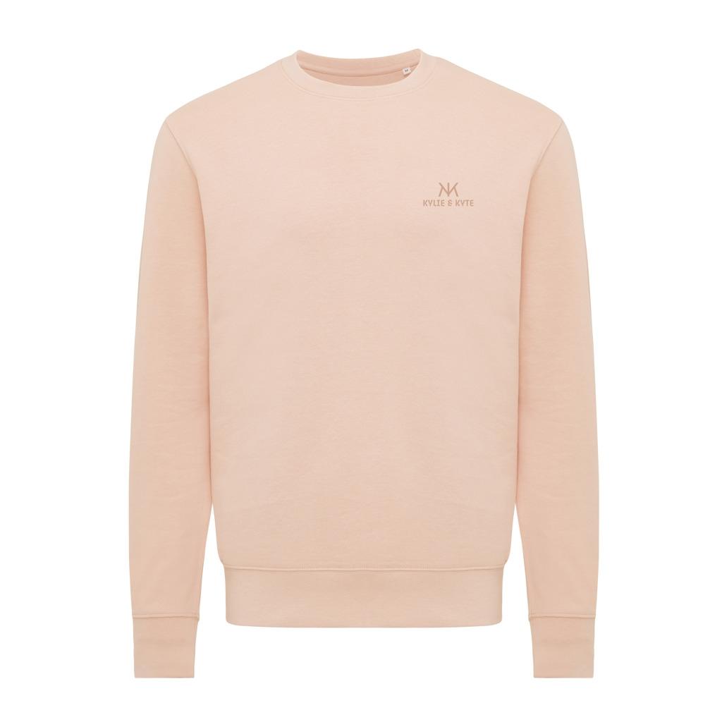 Pulover ușor cu guler rotund  din bumbac reciclat Iqoniq Etosha peach nectar S