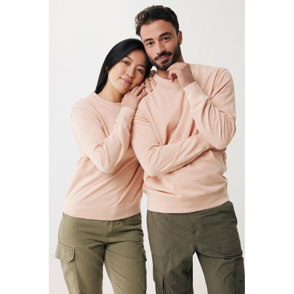 Pulover ușor cu guler rotund  din bumbac reciclat Iqoniq Etosha peach nectar S