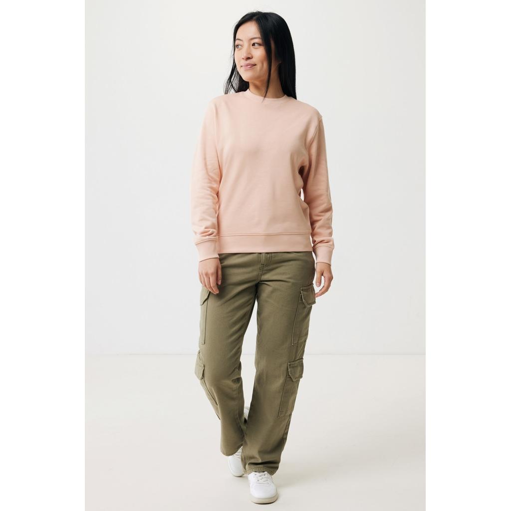 Pulover ușor cu guler rotund  din bumbac reciclat Iqoniq Etosha peach nectar S