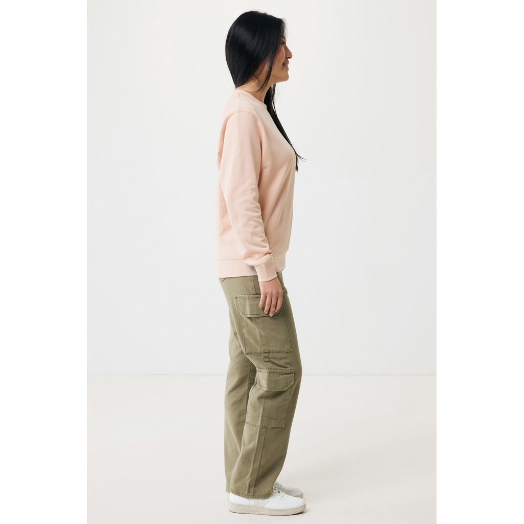 Pulover ușor cu guler rotund  din bumbac reciclat Iqoniq Etosha peach nectar S