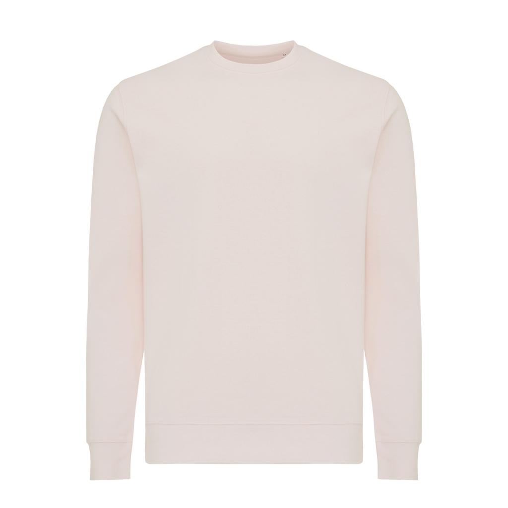 Pulover ușor cu guler rotund  din bumbac reciclat Iqoniq Etosha cloud pink 2XS