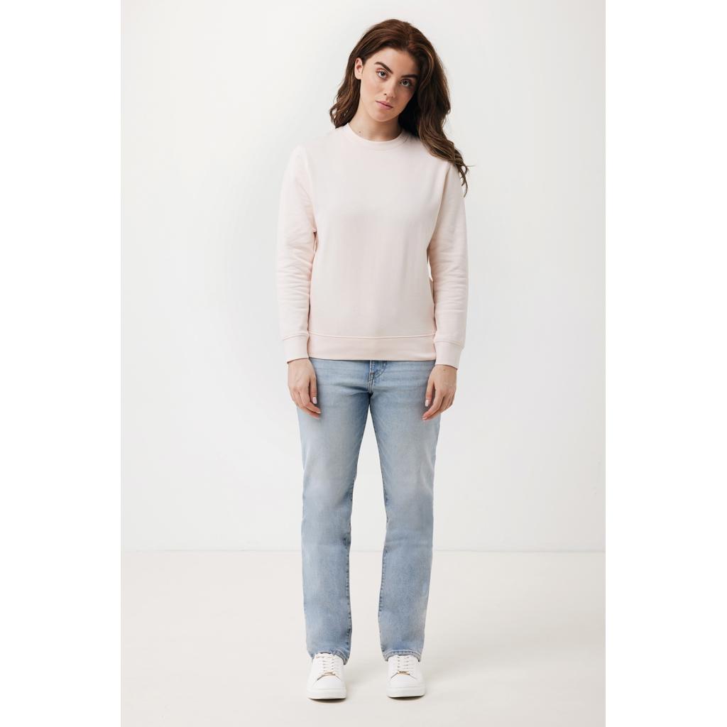 Pulover ușor cu guler rotund  din bumbac reciclat Iqoniq Etosha cloud pink 3XL