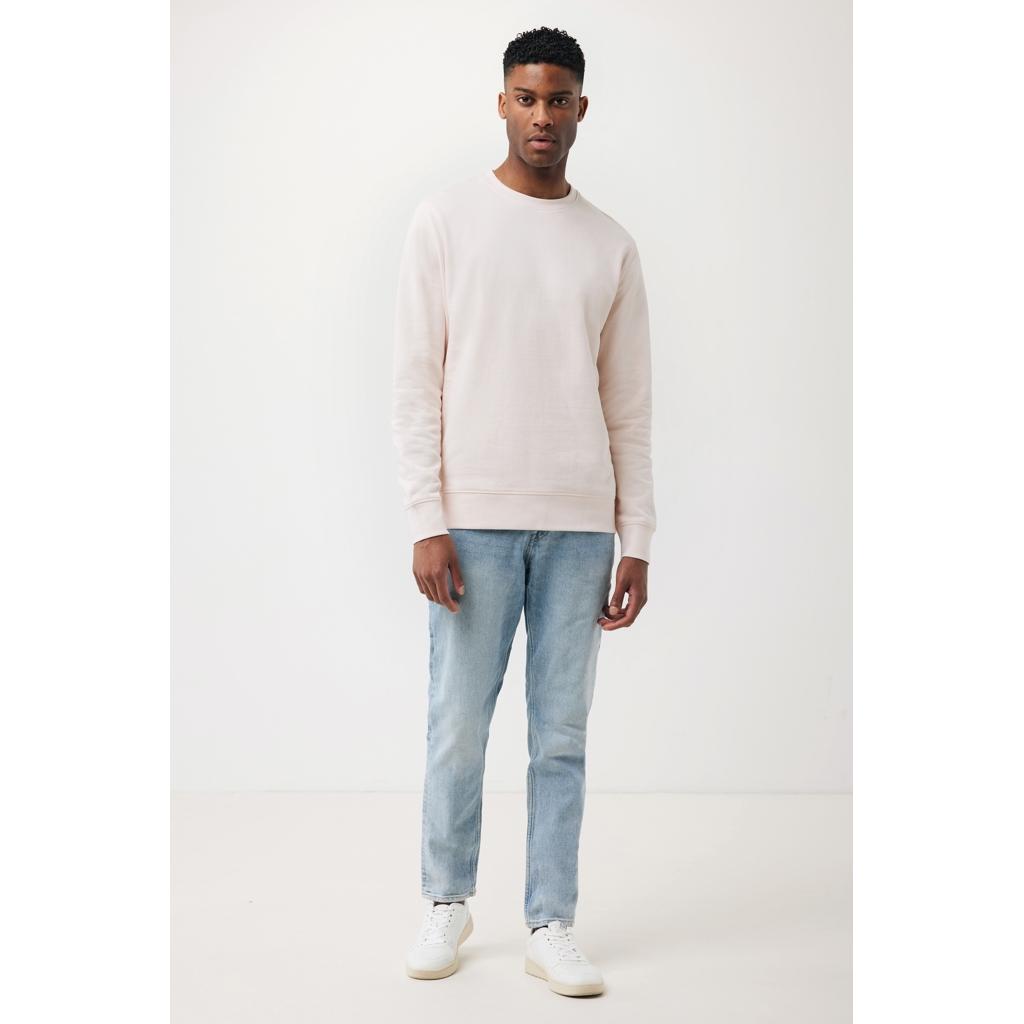 Pulover ușor cu guler rotund  din bumbac reciclat Iqoniq Etosha cloud pink 3XL