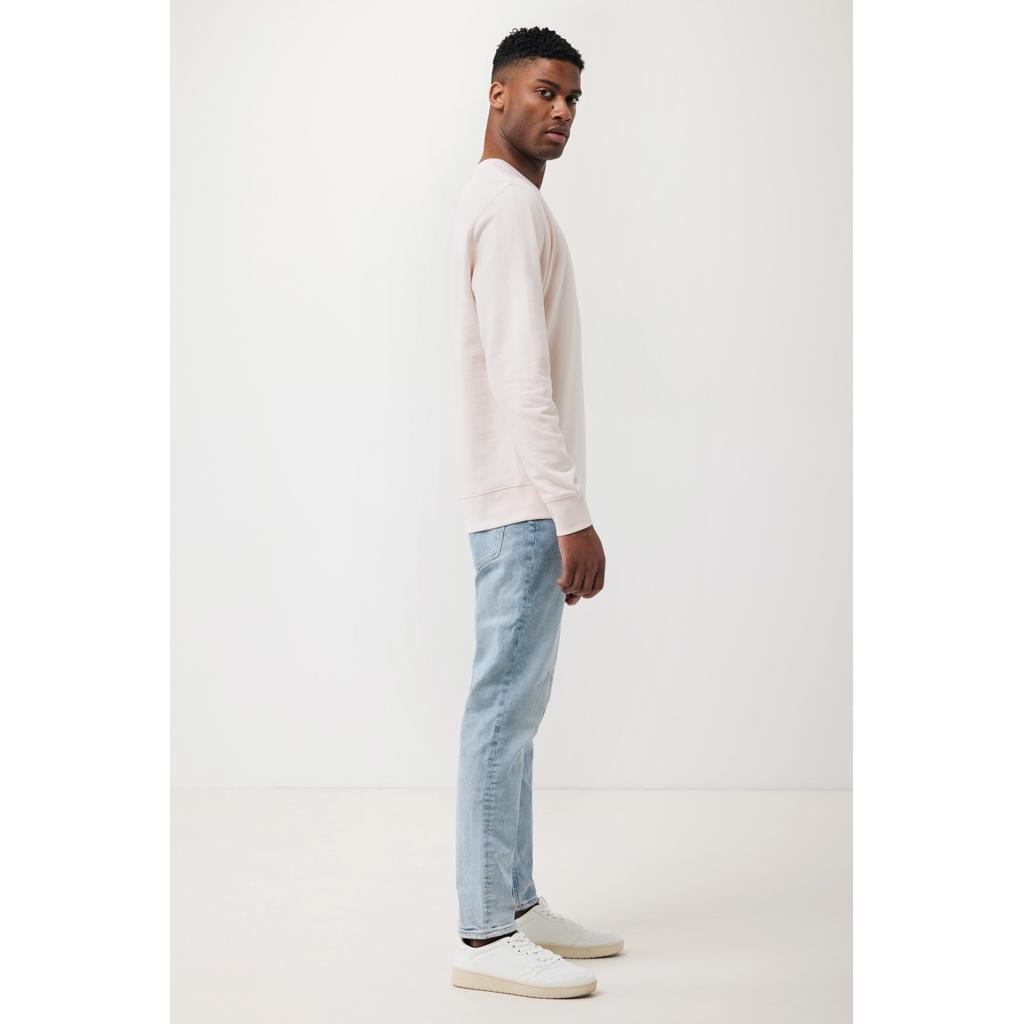 Pulover ușor cu guler rotund  din bumbac reciclat Iqoniq Etosha cloud pink 3XL