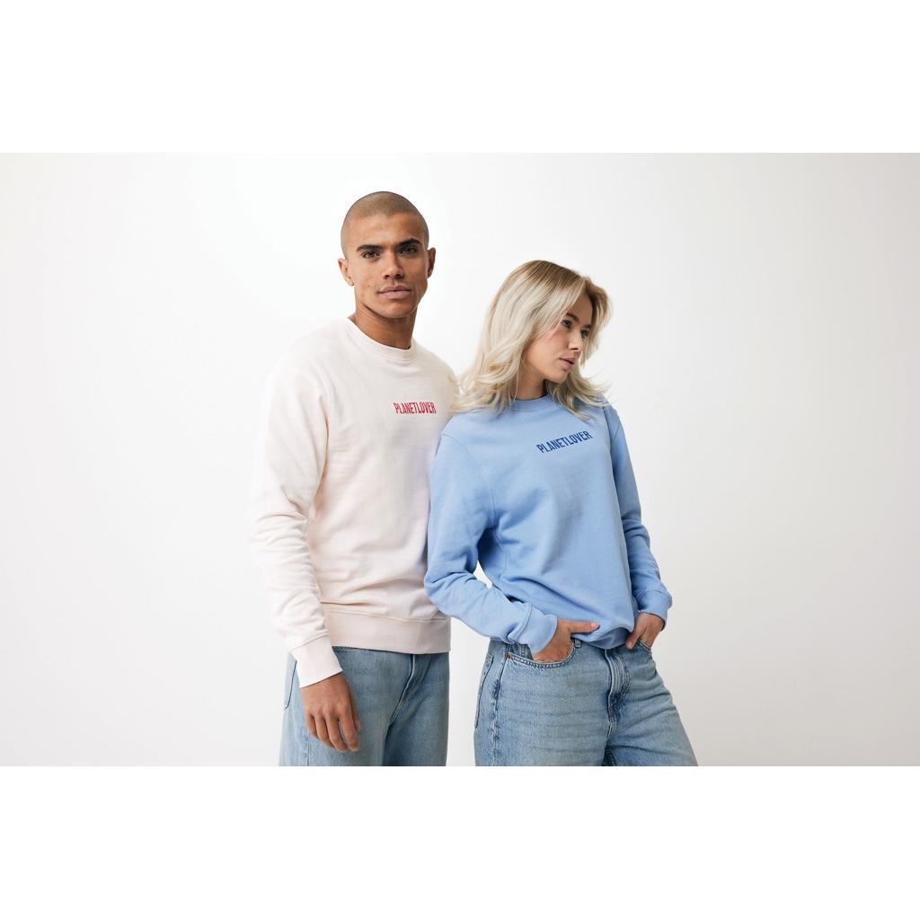 Pulover ușor cu guler rotund  din bumbac reciclat Iqoniq Etosha cloud pink 3XL