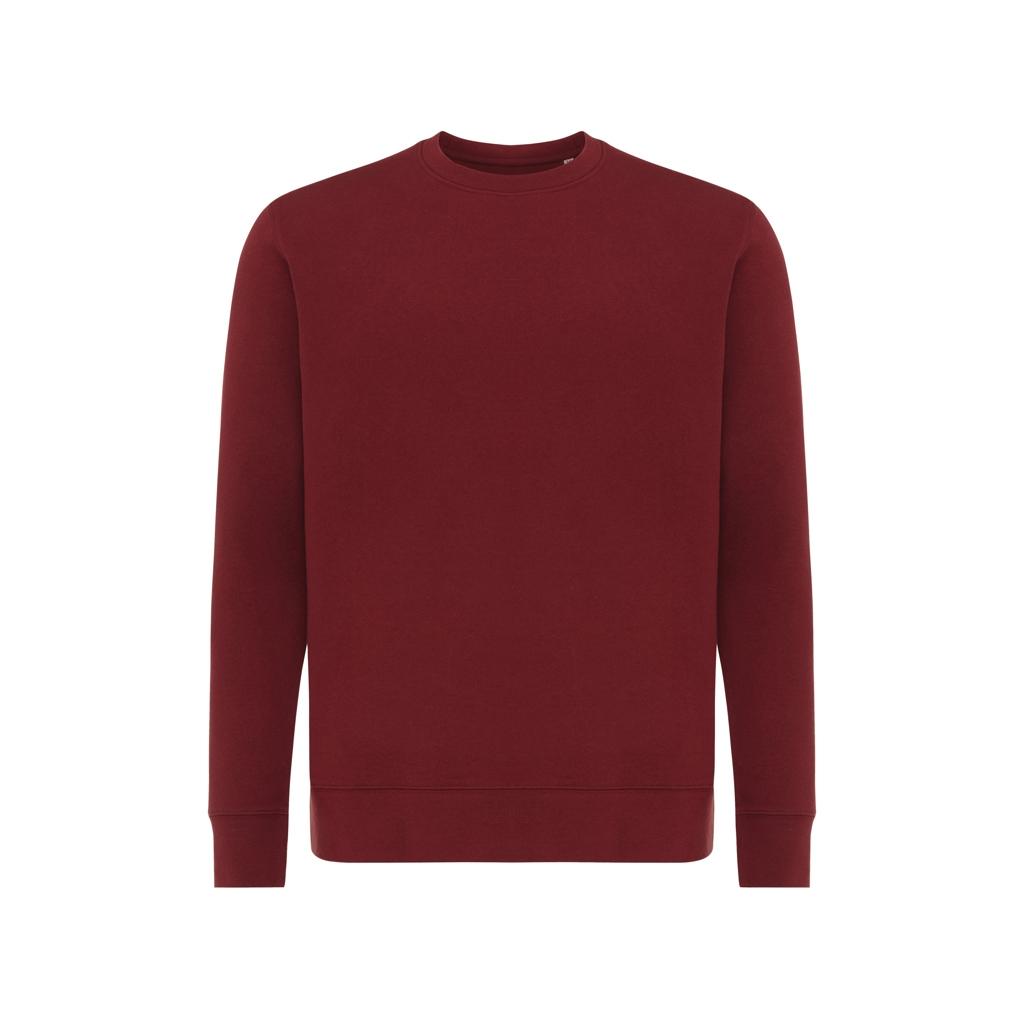 Pulover ușor cu guler rotund  din bumbac reciclat Iqoniq Etosha burgundy